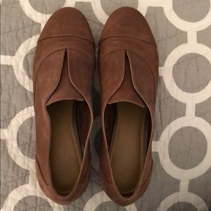 Brown leather loafer style shoes